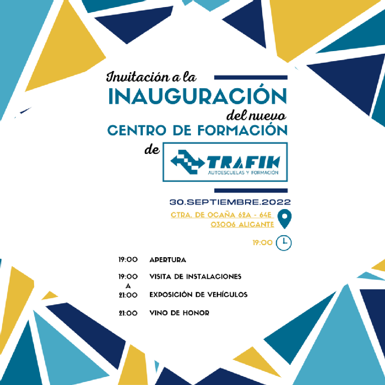 INAUGURACIÓN NUEVA AUTOESCUELA TRAFIK EN ALICANTE: 30 DE SEPTIEMBRE