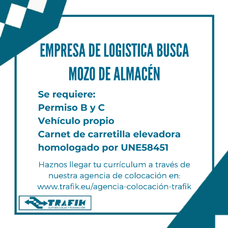 EMPRESA DE LOGISTICA BUSCA MOZO DE ALMACÉN