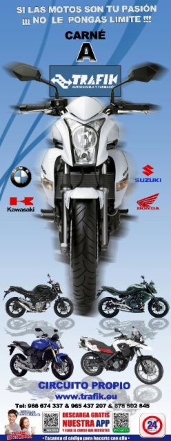 Curso intensivo para obtención carné de moto A en Elche y Alicante
