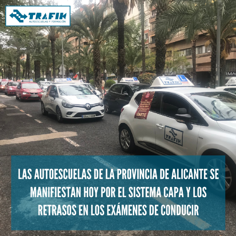 LAS AUTOESCUELAS DE LA PROVINCIA DE ALICANTE NOS HEMOS MANIFESTADO HOY POR LA IMPLANTACIÓN DEL SISTEMA CAPA.