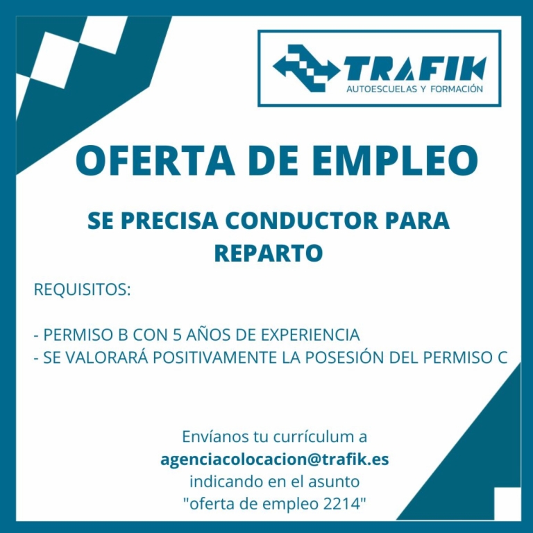 OFERTA DE EMPLEO Nº2214 CARNET DE CAMIÓN Y CAP